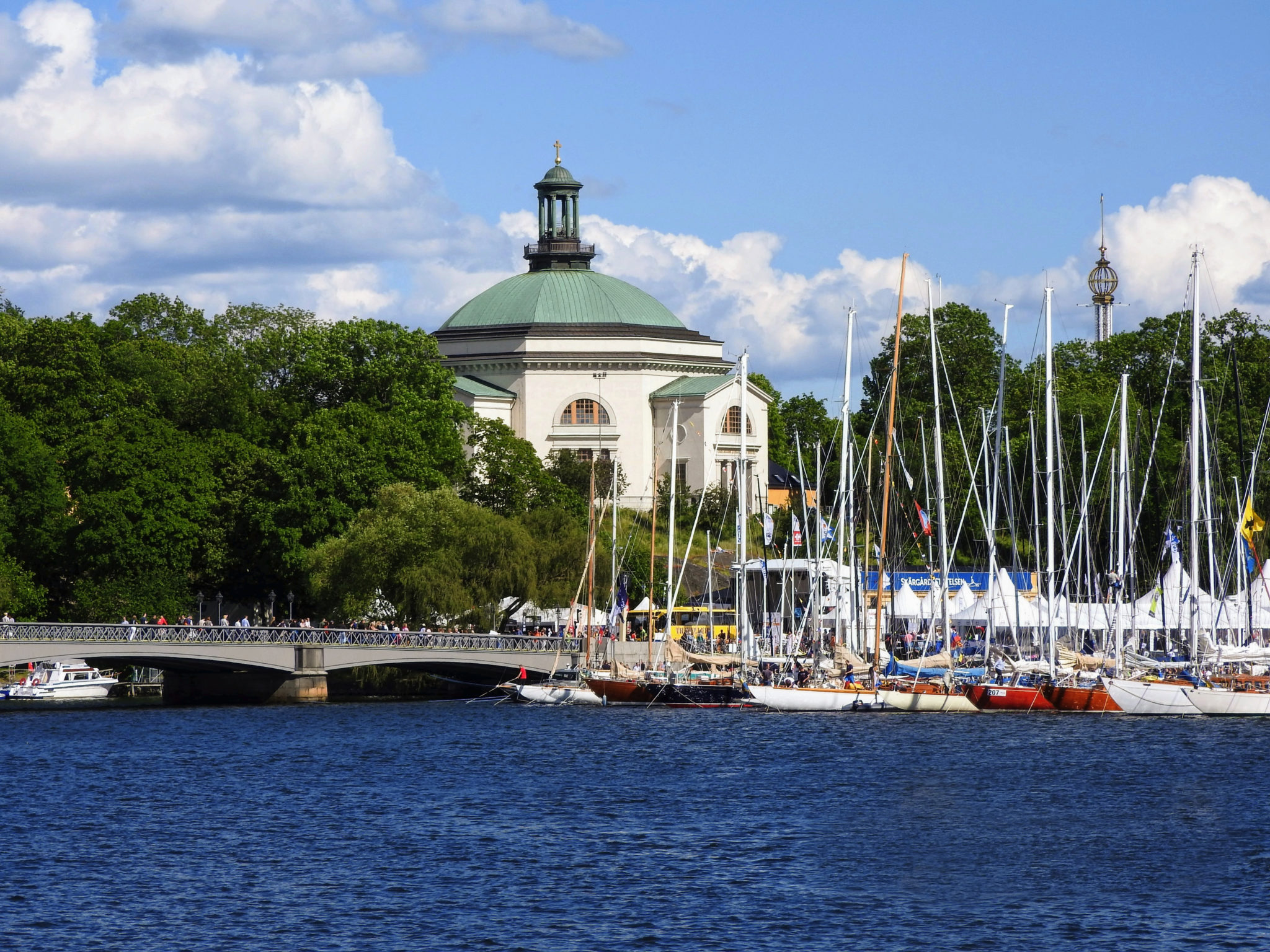 Sailboats in Stockholm harbor
