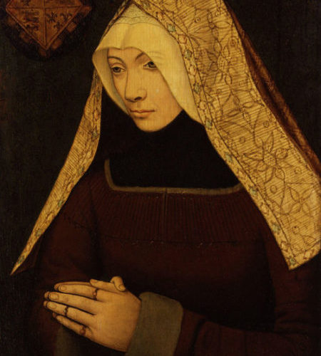Portrait Of A Medieval Woman Wearing An Embroidered White Hood, And Formerly Thought To Be Lady Margaret Beaufort