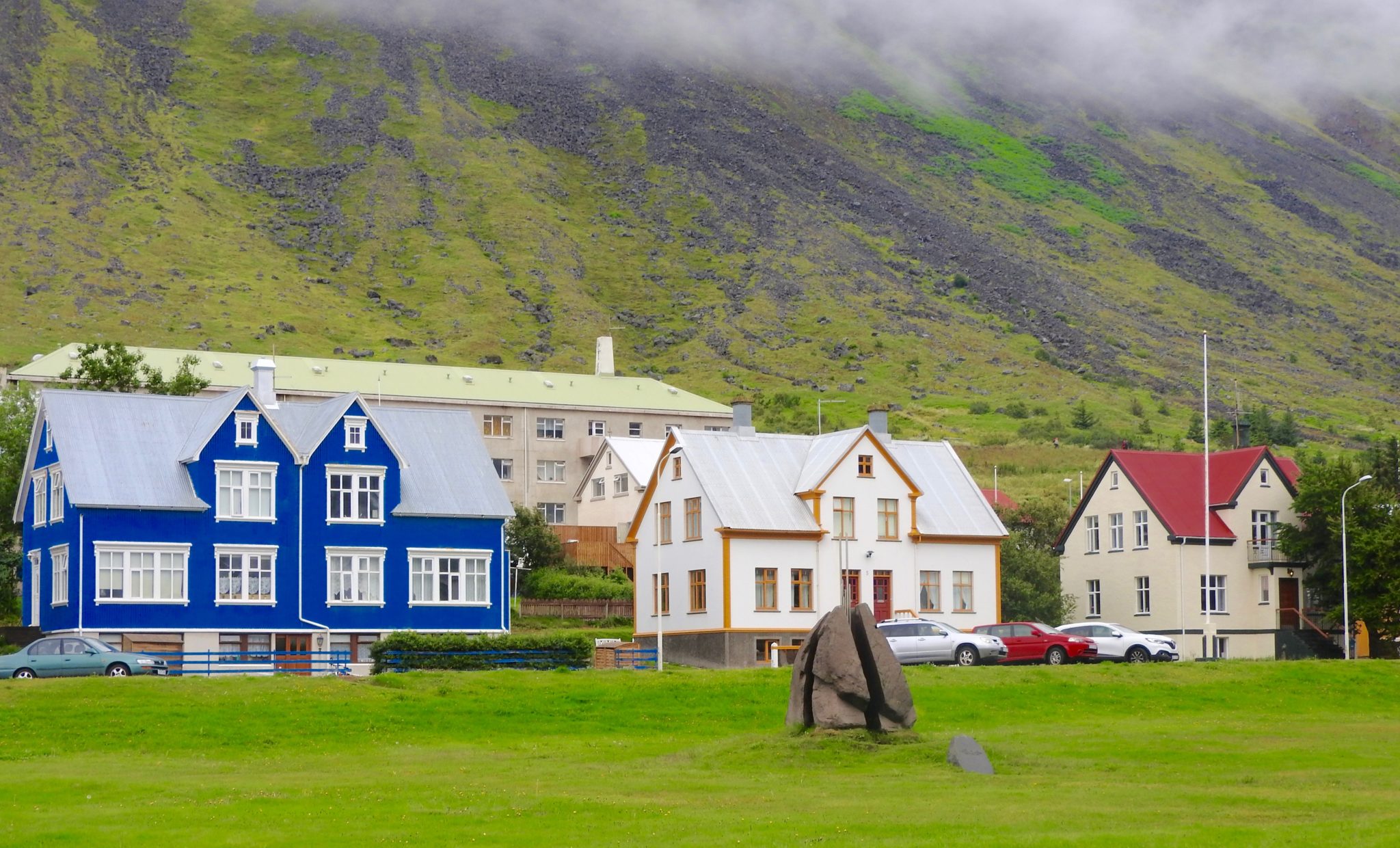 colored wooden houses Iceland