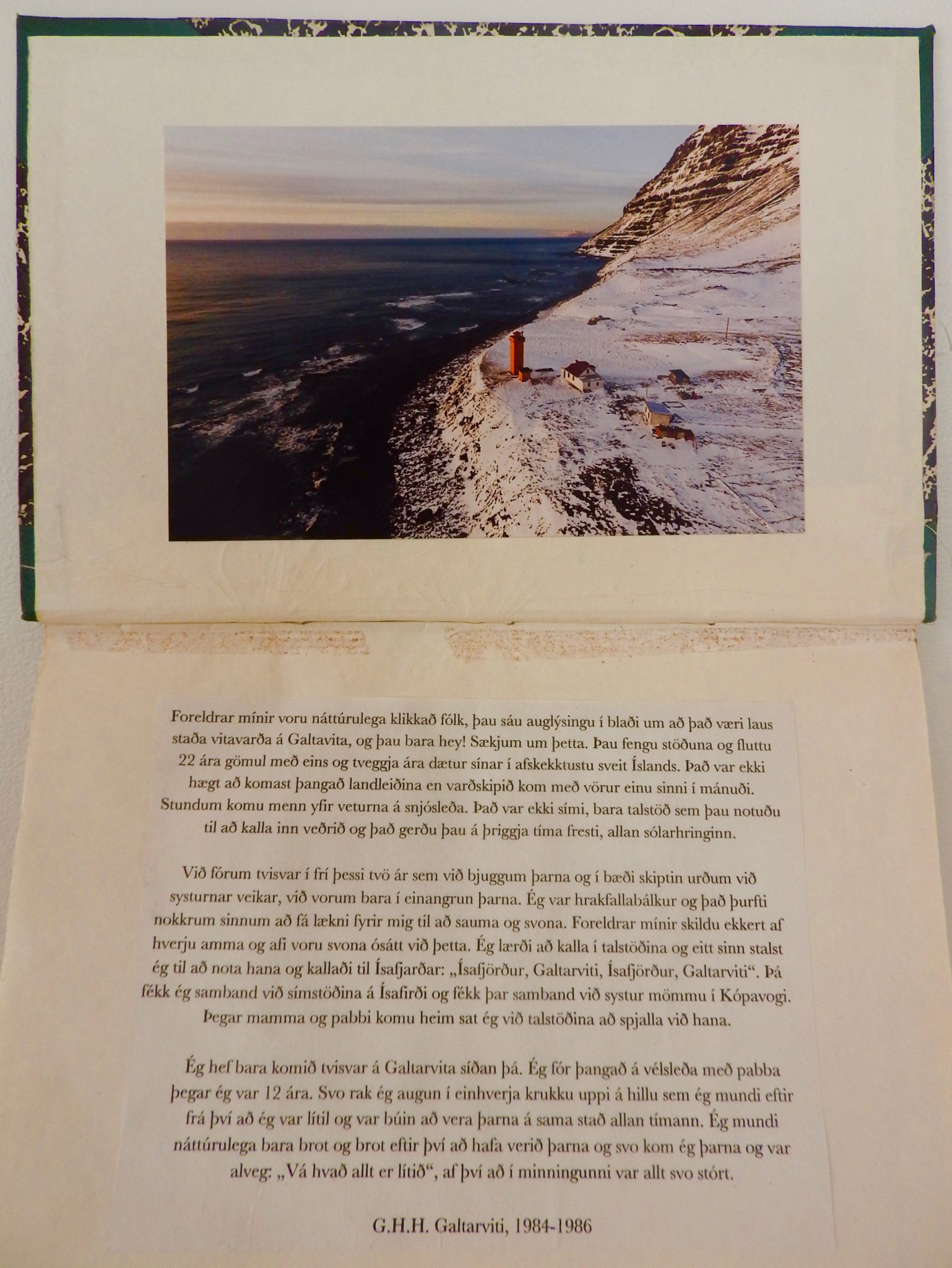 Book inside cover with photo