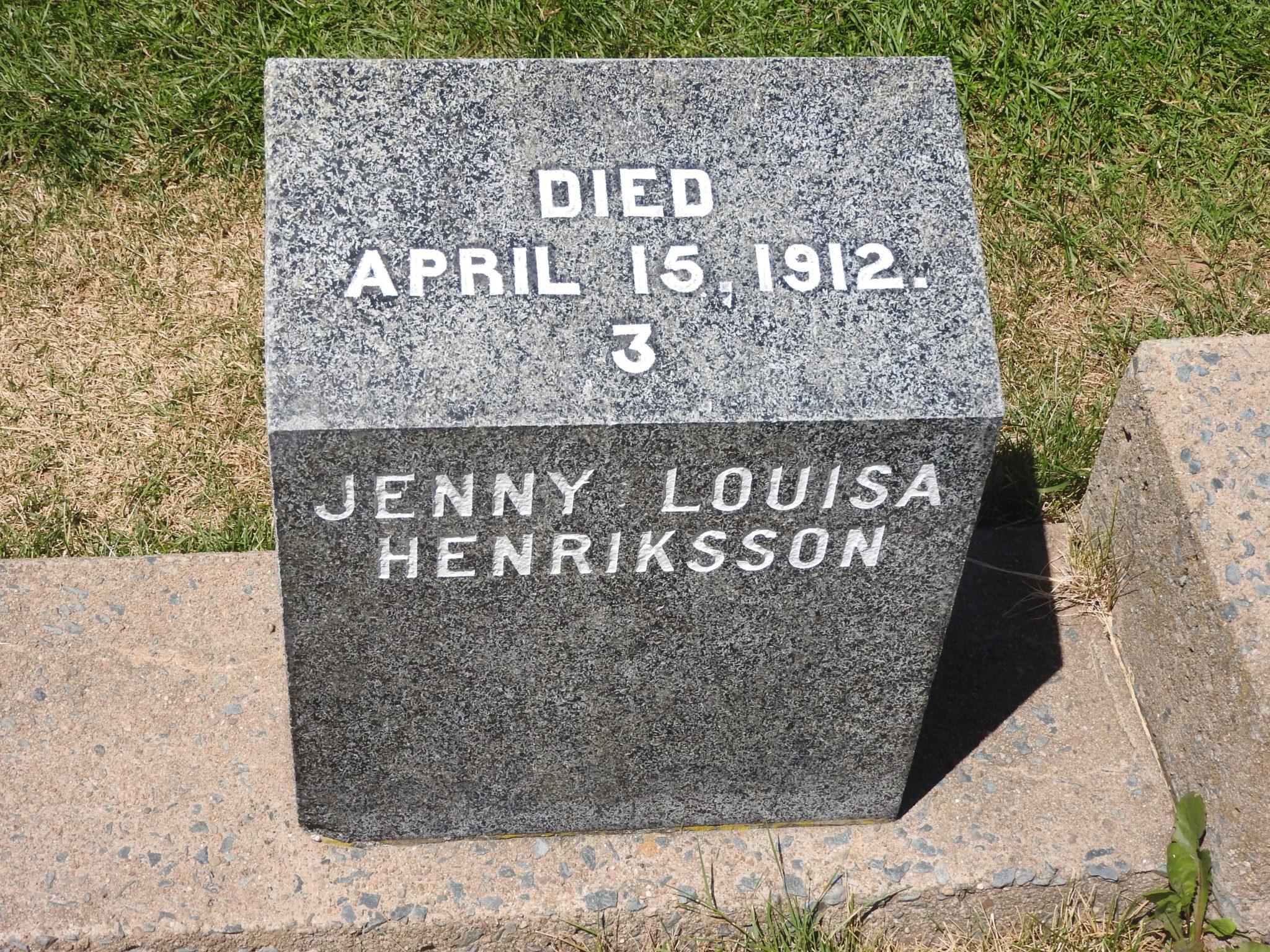 small granite headstone