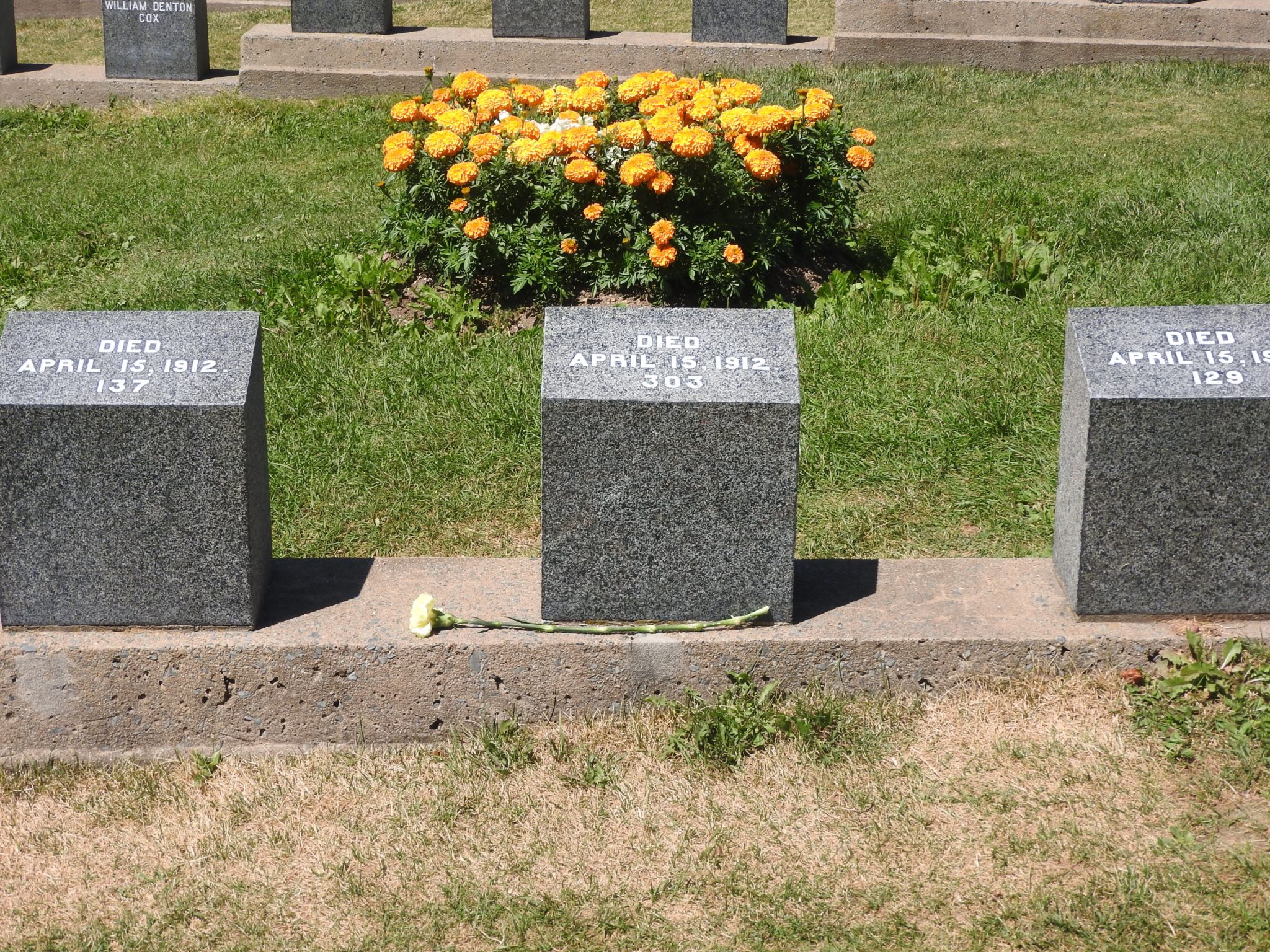 Three granite headstones