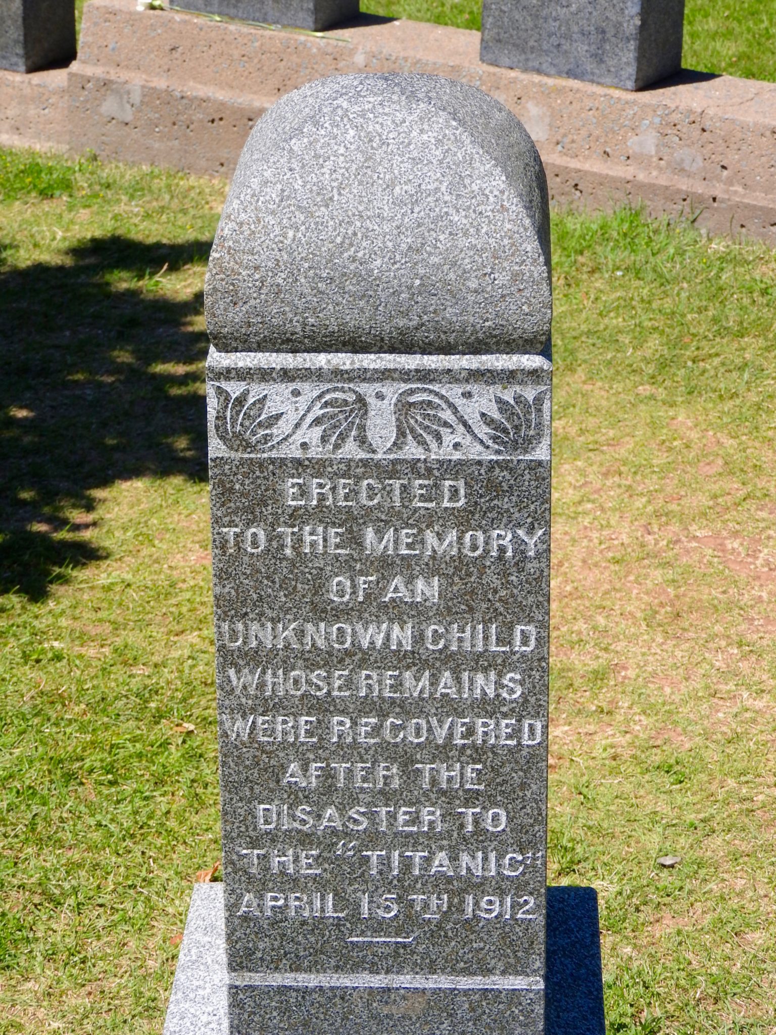Carved headstone