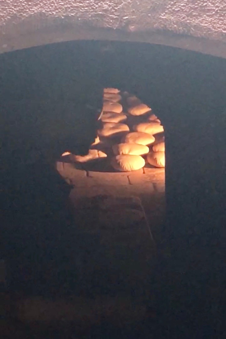 Man in front of wood-fired oven